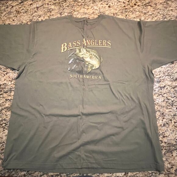 St John Bay Men 2Xl Tall Bass Anglers Brown‎ Fishing Shirt Short Sleeve - Picture 2 of 5